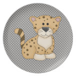 Cute Baby Leopard Party Plate