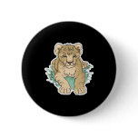 cute baby lion cub pinback button