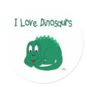 Cute Baby Lt Green Dinosaur I Love Dinosaurs stickers