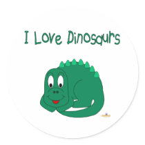 Cute Baby Lt Green Dinosaur I Love Dinosaurs stickers by animalacres Cute Baby Lt Green Dinosaur I Love Dinosaurs stickers