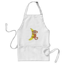cute baby monkey on banana aprons