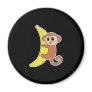 cute baby monkey on banana fridge magnet