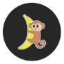 cute baby monkey on banana sticker