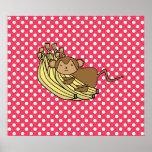 Cute baby monkey poster