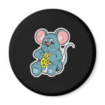 cute baby mouse eating cheese magnets
