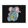 cute baby mouse eating cheese post cards