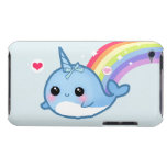 Cute baby narwhal and rainbow iPod touch case