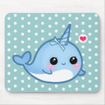 Cute baby narwhal mousepads