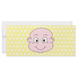Cute Baby, on yellow polka dot pattern. Full Color Rack Card