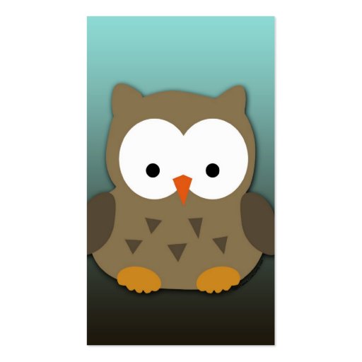 Cute Baby Owl Personalized Business Card Template (back side)