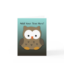 Cute Baby Owl Personalized Cards