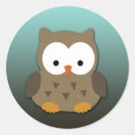 Cute Baby Owl Personalized Round Stickers