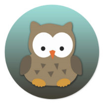 Cute Baby Owl Personalized Round Stickers
