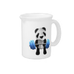 Cute baby panda bear powerlifter in 3d (editable) drink pitchers