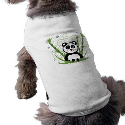 Cute Baby Panda Dog T Shirt by EveStock. Cute Baby Panda over Green Plants 