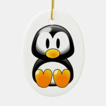 Cute Baby Penguin - Customizeable Christmas Ornament