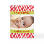 Cute Baby Photo Christmas Greeting Card Candycanes