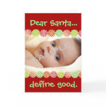 Cute Baby Photo Christmas Greeting Card Red
