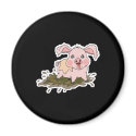 cute baby pig in mud magnets