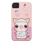 Cute baby piggy and kawaii cupcakes Case-Mate iPhone 4 case