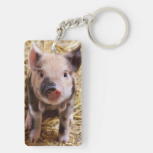 Cute Baby Piglet Farm Animals Barnyard Babies Acrylic Key Chain