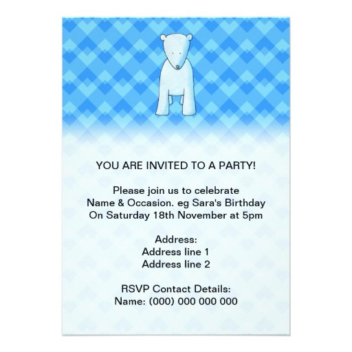 Cute baby polar bear. personalized announcements