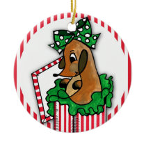 Cute Baby Reindeer in Package Ornament
