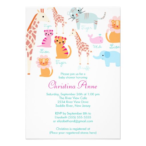 ... baby jungle animals baby shower invitations our safari baby shower