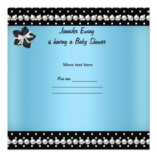 Cute Baby Shower Baby Boy Blue Black Pram Announcement