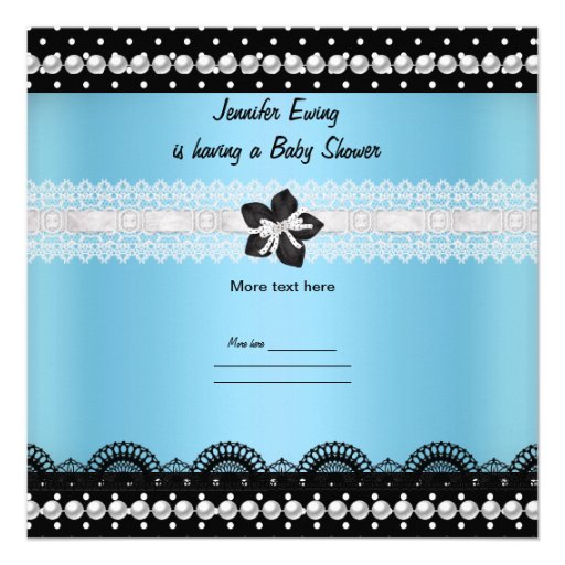 Cute Baby Shower Baby Boy Blue Black Spot 2 Personalized Invitation