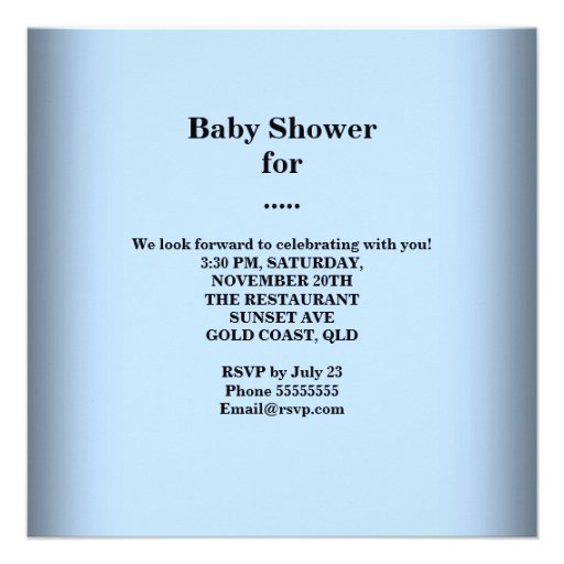 Cute Baby Shower Boy Baby Blue Booties shoes Invites