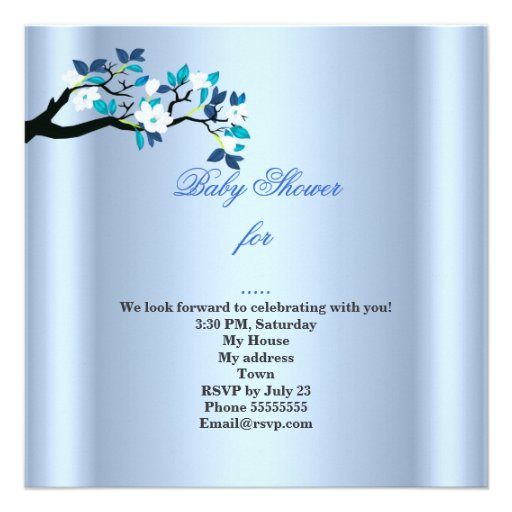 Cute Baby Shower Boy Baby Blue Hammock Announcement