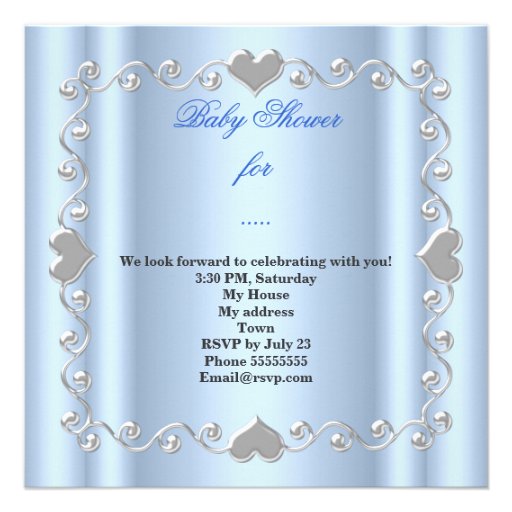Cute Baby Shower Boy Baby Blue Swan Custom Invitations