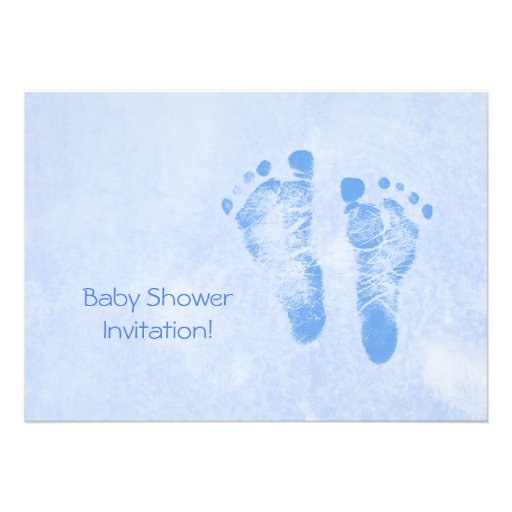 Cute Baby Shower For Boy Blue Baby Feet Invites from Zazzle.com