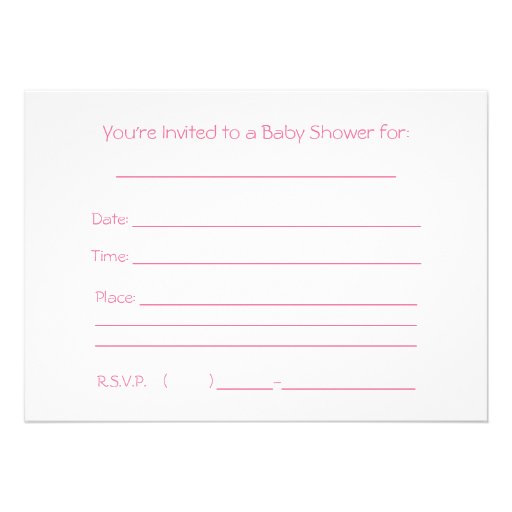 Cute Baby Shower For Girl Pink Baby Feet Custom Invites