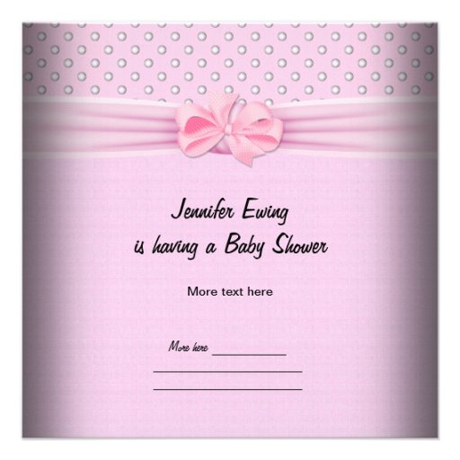 Cute Baby Shower Girl Baby Pink Booties Shoes Custom Invitations