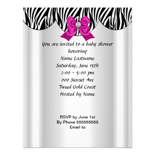Cute Baby Shower Girl Hot Pink Baby Shoe Personalized Invitation