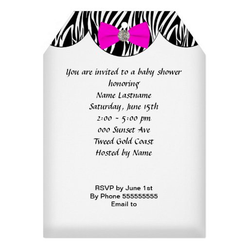 Cute Baby Shower Girl Hot Pink Baby Shoe T Custom Invite
