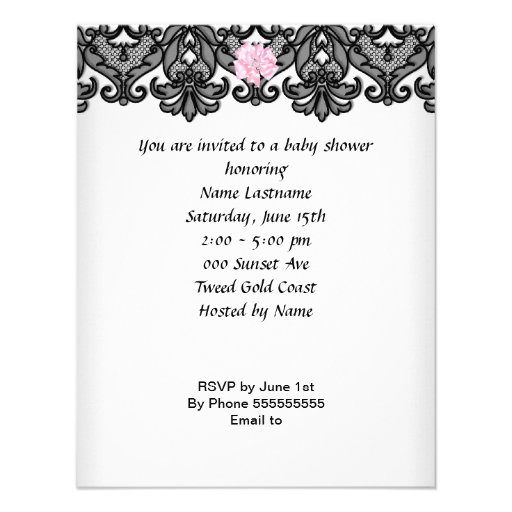 Cute Baby Shower Girl Pink Baby Shoe Lace Custom Announcements