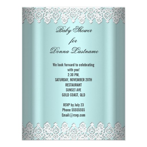 Cute Baby Shower Teal Boy or Girl Invitations