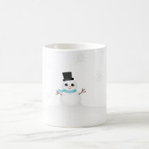 Cute Baby Snowman with Winter Snowflakes Coffee Mug