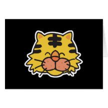 cute baby tiger face greeting card