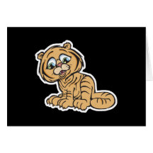 cute baby tiger greeting card