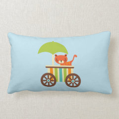 Cute Baby Tiger on Ice Cream Cart Kids Gifts Pillows