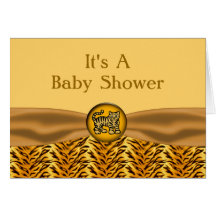 Cute Baby Tiger Stripes Baby Shower Greeting Card