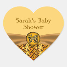Cute Baby Tiger Stripes Baby Shower Sticker