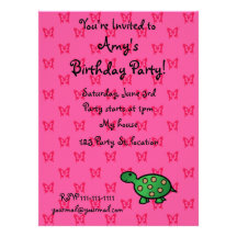Cute baby turtle custom invitations