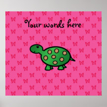 Cute baby turtle poster