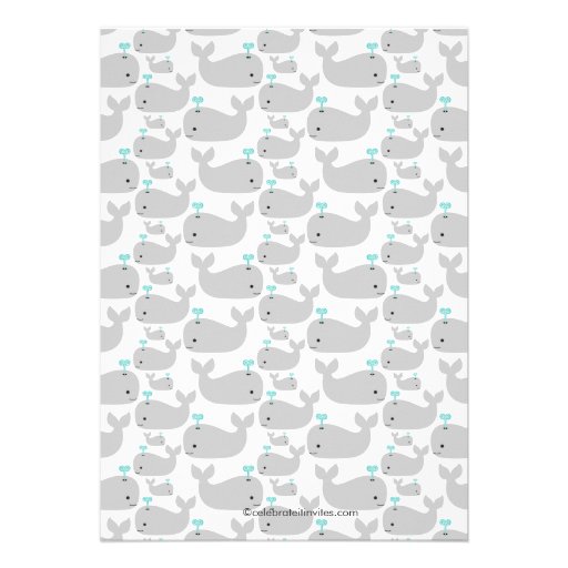 Cute Baby Whale Baby Shower Invitations