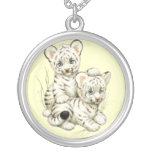 Cute Baby White Tiger Cubs Necklaces